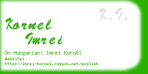 kornel imrei business card